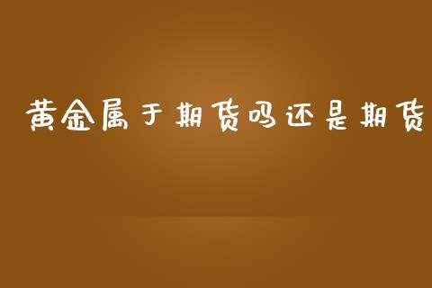 黄金属于期货吗还是期货_https://www.ltsssb.com_期货密码_第1张