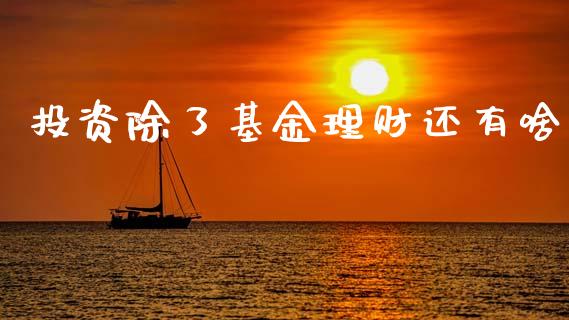 投资除了基金理财还有啥_https://www.ltsssb.com_基金频道_第1张