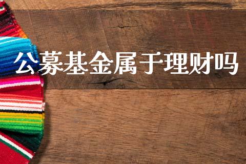 公募基金属于理财吗_https://www.ltsssb.com_基金频道_第1张
