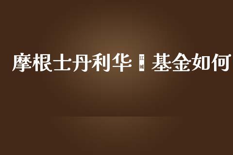 摩根士丹利华鑫基金如何_https://www.ltsssb.com_国际财经_第1张
