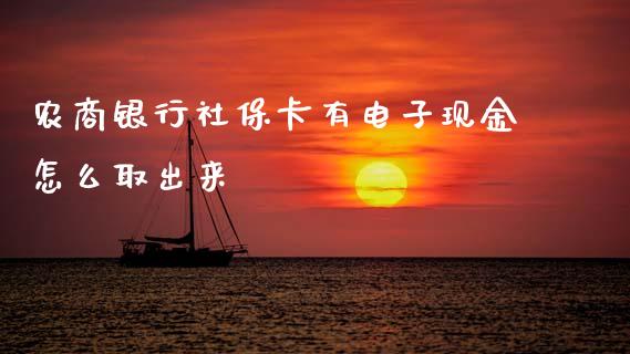 农商银行社保卡有电子现金怎么取出来_https://www.ltsssb.com_股市分析_第1张