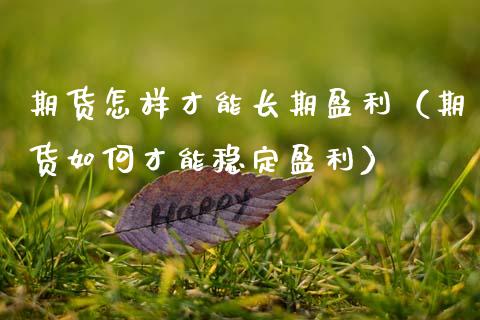 期货怎样才能长期盈利（期货如何才能稳定盈利）_https://www.ltsssb.com_期货密码_第1张