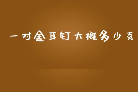 一对金耳钉大概多少克_https://www.ltsssb.com_基金频道_第1张
