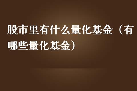 股市里有什么量化基金（有哪些量化基金）_https://www.ltsssb.com_国际财经_第1张