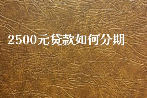 2500元贷款如何分期_https://www.ltsssb.com_国际财经_第1张
