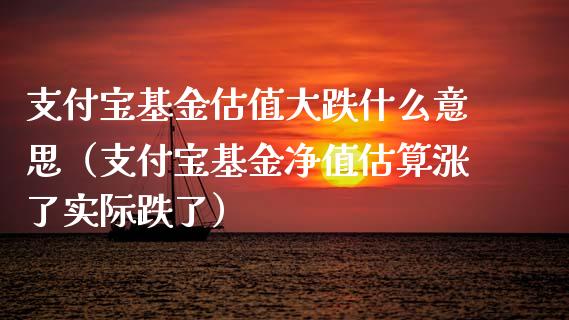 支付宝基金估值大跌什么意思（支付宝基金净值估算涨了实际跌了）_https://www.ltsssb.com_国际财经_第1张