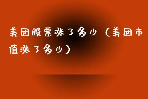 美团股票涨了多少（美团市值涨了多少）_https://www.ltsssb.com_股票理论_第1张