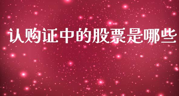 认购证中的股票是哪些_https://www.ltsssb.com_国际财经_第1张
