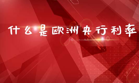 什么是欧洲央行利率_https://www.ltsssb.com_基金频道_第1张