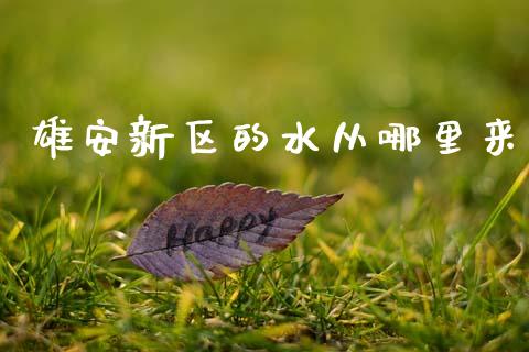 雄安新区的水从哪里来_https://www.ltsssb.com_期货密码_第1张