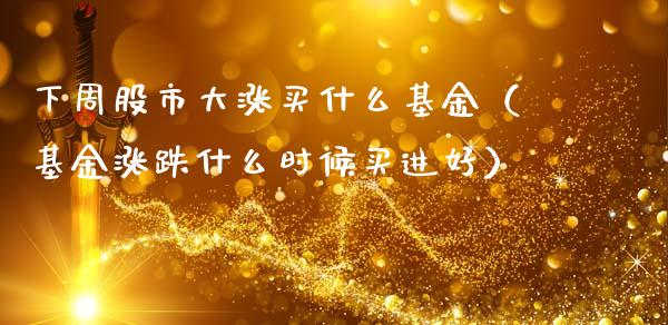 下周股市大涨买什么基金（基金涨跌什么时候买进好）_https://www.ltsssb.com_基金频道_第1张