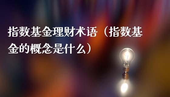 指数基金理财术语（指数基金的概念是什么）_https://www.ltsssb.com_基金频道_第1张