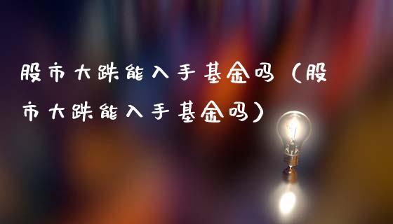 股市大跌能入手基金吗（股市大跌能入手基金吗）_https://www.ltsssb.com_基金频道_第1张