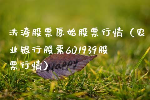 洪涛股票原始股票行情（农业银行股票601939股票行情）_https://www.ltsssb.com_股市分析_第1张