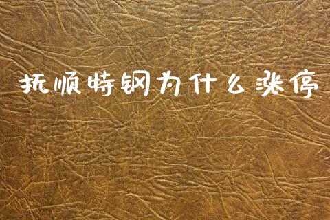 抚顺特钢为什么涨停_https://www.ltsssb.com_股市分析_第1张