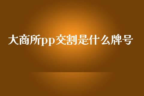 大商所pp交割是什么牌号_https://www.ltsssb.com_基金频道_第1张