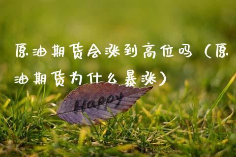 原油期货会涨到高位吗（原油期货为什么暴涨）_https://www.ltsssb.com_期货密码_第1张