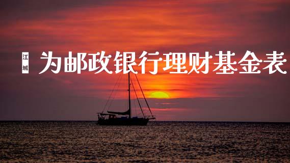 犍为邮政银行理财基金表_https://www.ltsssb.com_基金频道_第1张