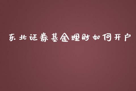 东北证券基金理财如何开户_https://www.ltsssb.com_基金频道_第1张