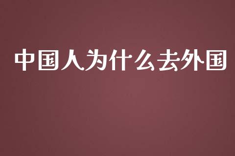 中国人为什么去外国_https://www.ltsssb.com_国际财经_第1张