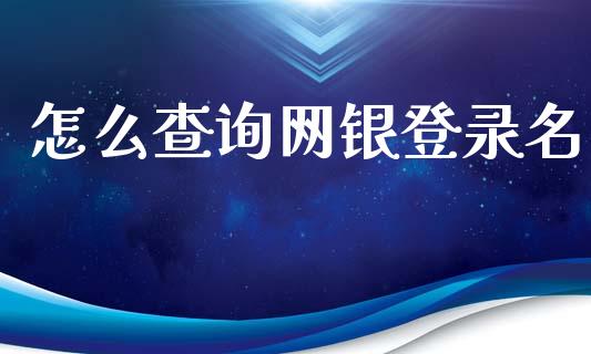怎么查询网银登录名_https://www.ltsssb.com_期货密码_第1张