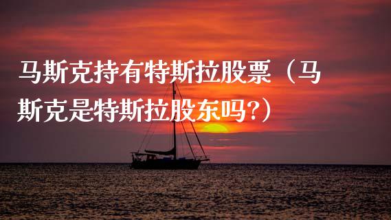 马斯克持有特斯拉股票（马斯克是特斯拉股东吗?）_https://www.ltsssb.com_新股数据_第1张
