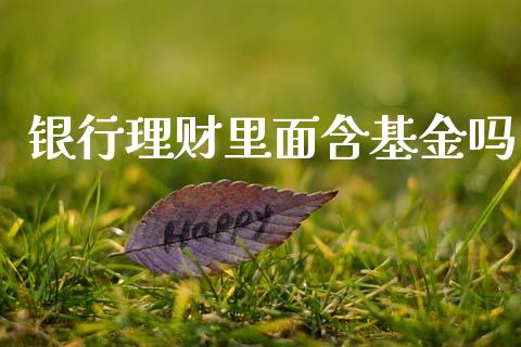 银行理财里面含基金吗_https://www.ltsssb.com_基金频道_第1张