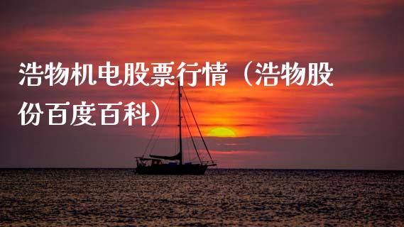浩物机电股票行情（浩物股份百度百科）_https://www.ltsssb.com_新股数据_第1张