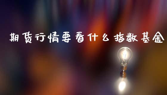 期货行情要看什么指数基金_https://www.ltsssb.com_期货在线_第1张