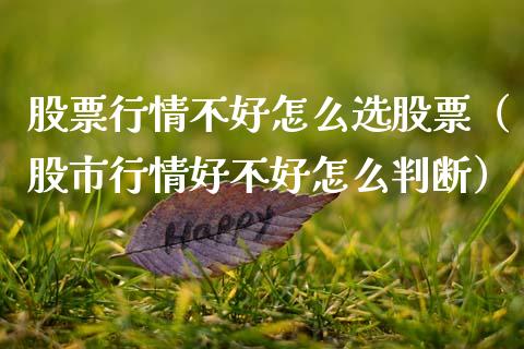 股票行情不好怎么选股票（股市行情好不好怎么判断）_https://www.ltsssb.com_股市分析_第1张
