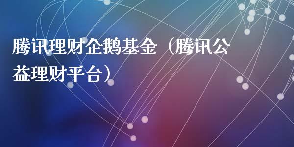 腾讯理财企鹅基金（腾讯公益理财平台）_https://www.ltsssb.com_基金频道_第1张