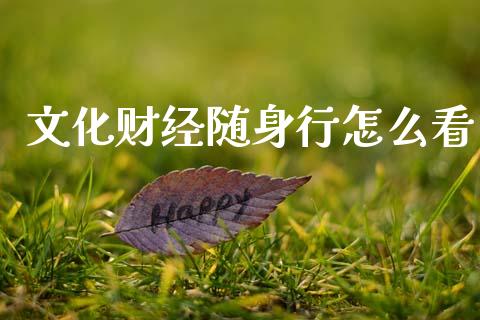 文化财经随身行怎么看_https://www.ltsssb.com_期货在线_第1张