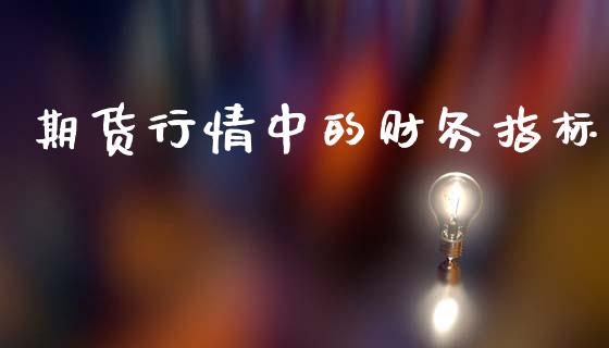 期货行情中的财务指标_https://www.ltsssb.com_期货在线_第1张