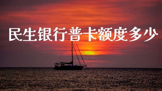 民生银行普卡额度多少_https://www.ltsssb.com_期货密码_第1张