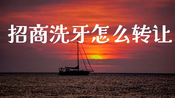 招商洗牙怎么转让_https://www.ltsssb.com_股票理论_第1张
