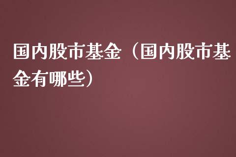 国内股市基金（国内股市基金有哪些）_https://www.ltsssb.com_基金频道_第1张