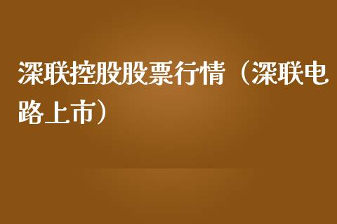 深联控股股票行情（深联电路上市）_https://www.ltsssb.com_股市分析_第1张