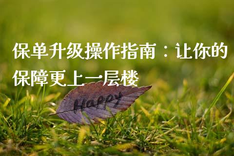 保单升级操作指南：让你的保障更上一层楼_https://www.ltsssb.com_国际财经_第1张