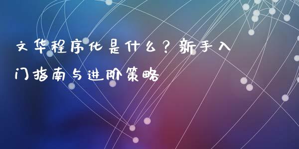 文华程序化是什么？新手入门指南与进阶策略_https://www.ltsssb.com_期货在线_第1张