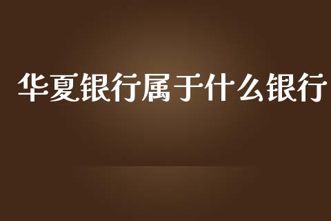 华夏银行属于什么银行_https://www.ltsssb.com_国际财经_第1张
