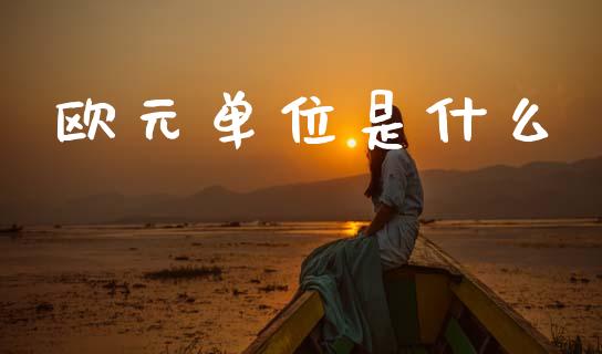 欧元单位是什么_https://www.ltsssb.com_期货行情_第1张
