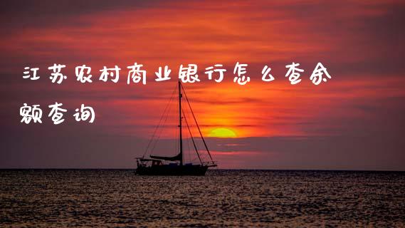 江苏农村商业银行怎么查余额查询_https://www.ltsssb.com_期货行情_第1张
