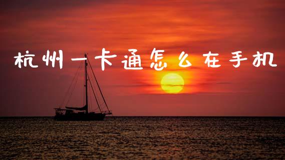杭州一卡通怎么在手机_https://www.ltsssb.com_期货行情_第1张