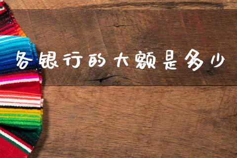 各银行的大额是多少_https://www.ltsssb.com_新股数据_第1张
