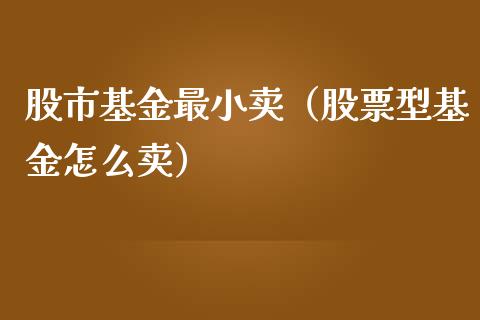 股市基金最小卖（股票型基金怎么卖）_https://www.ltsssb.com_基金频道_第1张