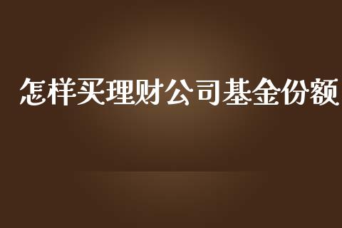 怎样买理财公司基金份额_https://www.ltsssb.com_基金频道_第1张