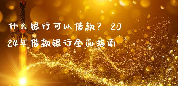 什么银行可以借款？ 2024年借款银行全面指南_https://www.ltsssb.com_期货在线_第1张