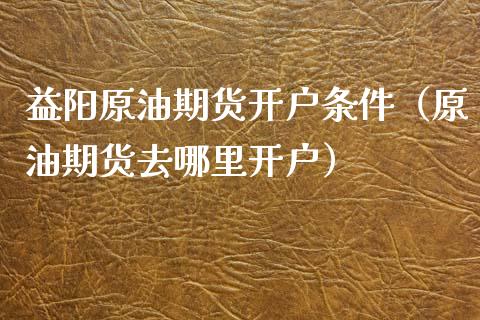 益阳原油期货开户条件（原油期货去哪里开户）_https://www.ltsssb.com_期货密码_第1张