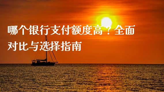 哪个银行支付额度高？全面对比与选择指南_https://www.ltsssb.com_期货在线_第1张