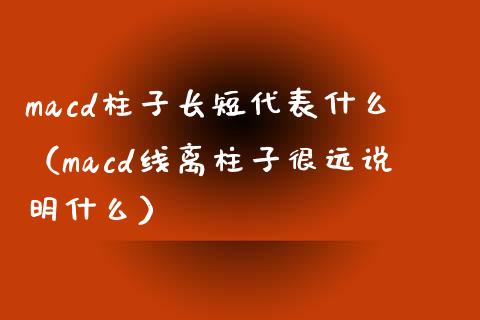macd柱子长短代表什么（macd线离柱子很远说明什么）_https://www.ltsssb.com_国际财经_第1张
